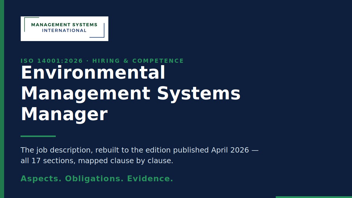 Environmental Manager Job Description environmental manager job description