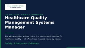 healthcare quality manager job description