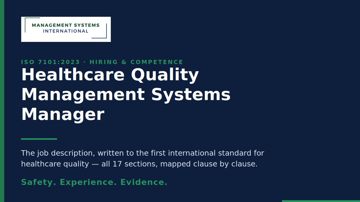 Healthcare Quality Manager Job Description healthcare quality manager job description