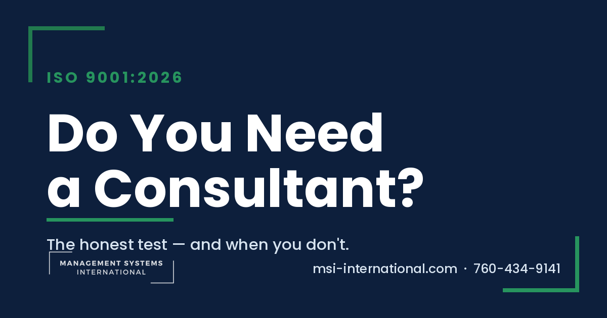 ISO 9001:2026 Consultant: The Proven Test for Best Timing 1 ISO 9001:2026 consultant