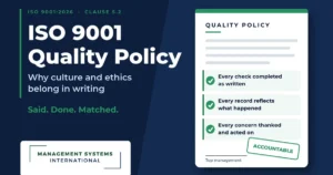 ISO 9001 quality policy